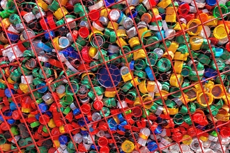 Plastic bottles and lids for recycling