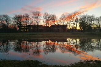 Chorlton Park Sponge Meadow at sunset