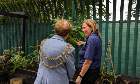 The Civic Mayor of Tameside joined us to celebrate the official opening of LEAP's Green Spaces Fund project