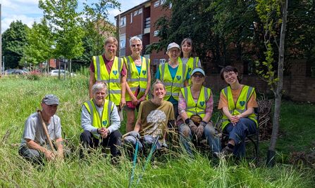 A group of Love Old Trafford volunteers at their Green Spaces Fund project