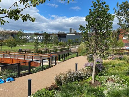 A photo of the well developed urban park, Mayfield Park