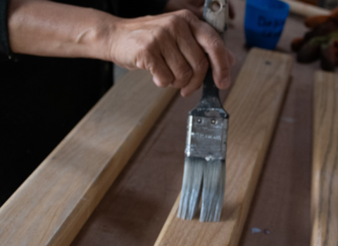 Painting a piece of wood