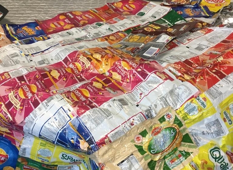 Blankets made from empty crisp packets
